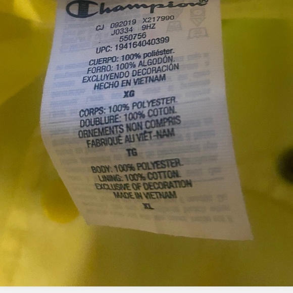 Champion neon yellow snap collared wind breaker - Picture 6 of 8